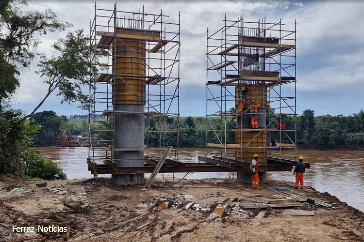 Nova ponte entre Japurá e São Carlos do Ivaí atinge 25,52% de execução