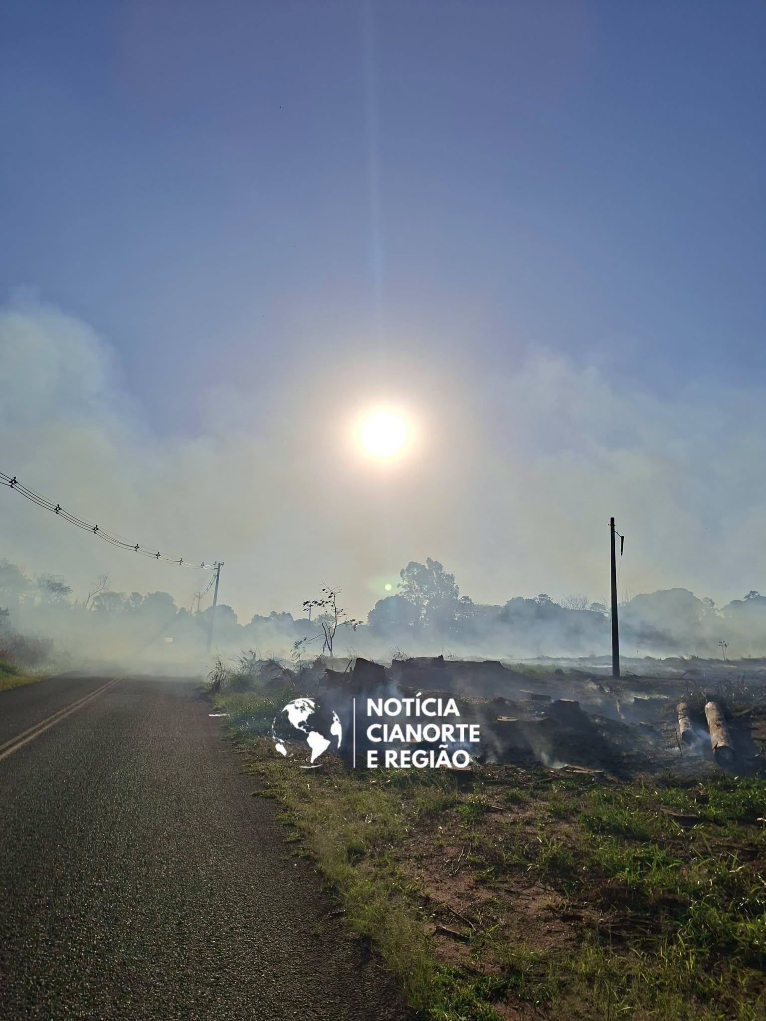 Incêndio atinge área de vegetação na zona rural de Cianorte